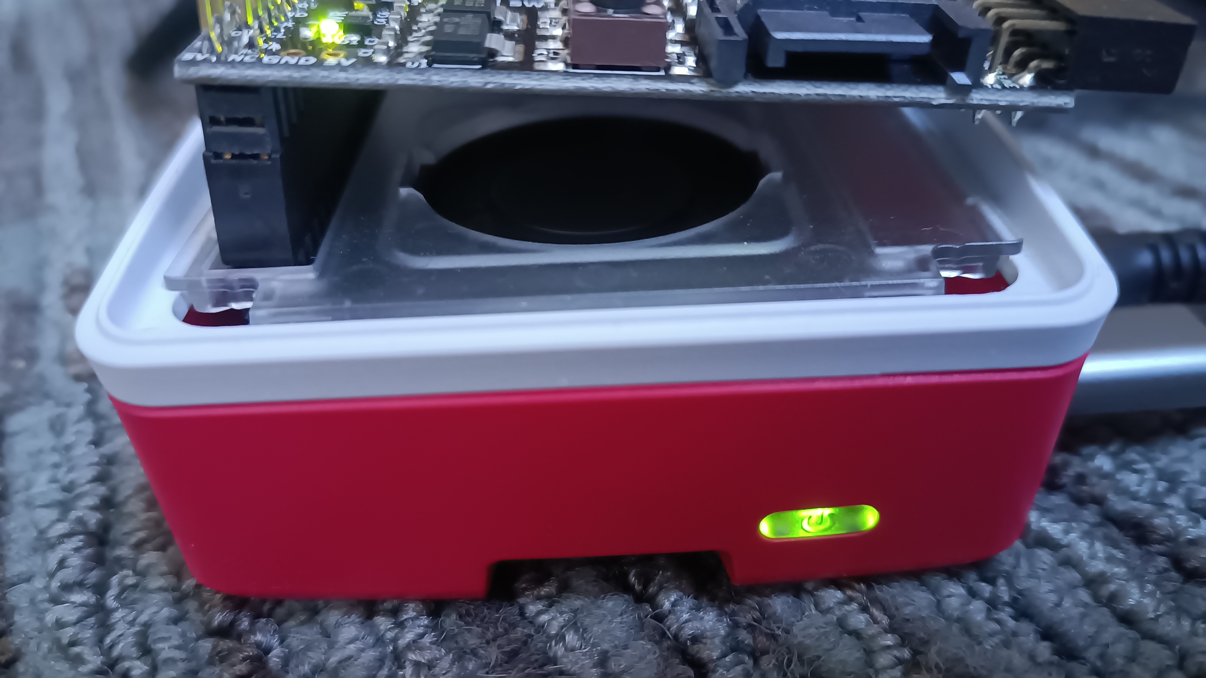The Logi-pi mounted on the Raspberry Pi